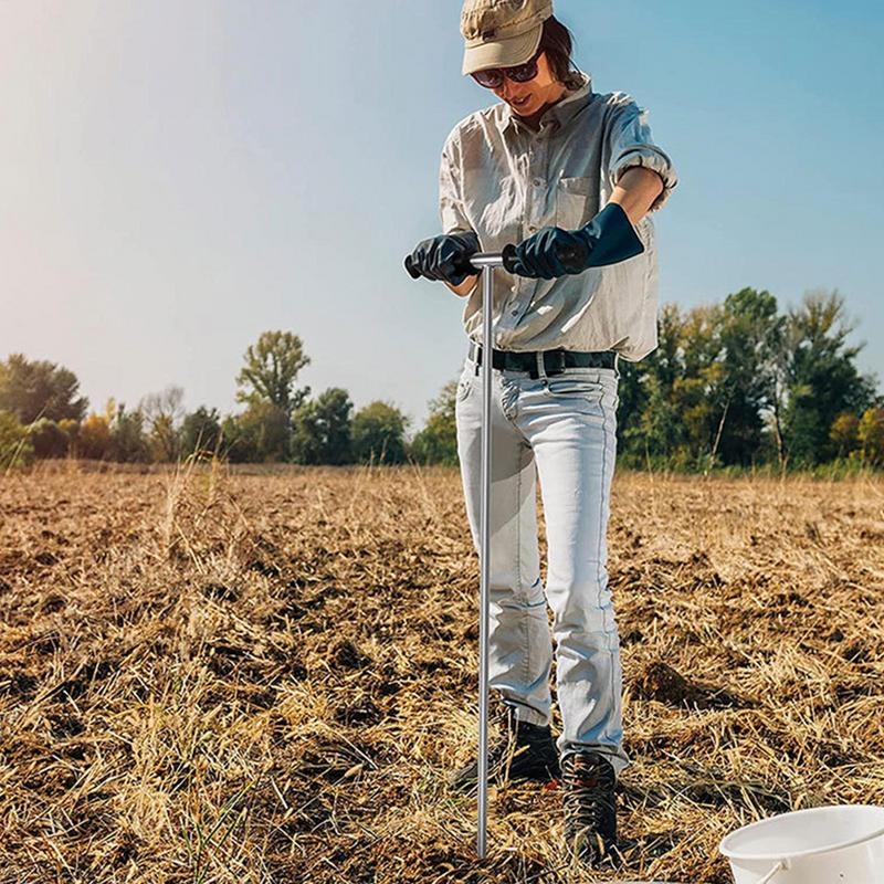 Erdsonde mit T-Griff Bodenverdichtungsprüfstab Edelstahl-Erdsonde mit T-Griff Verstellbar Unterirdisch
