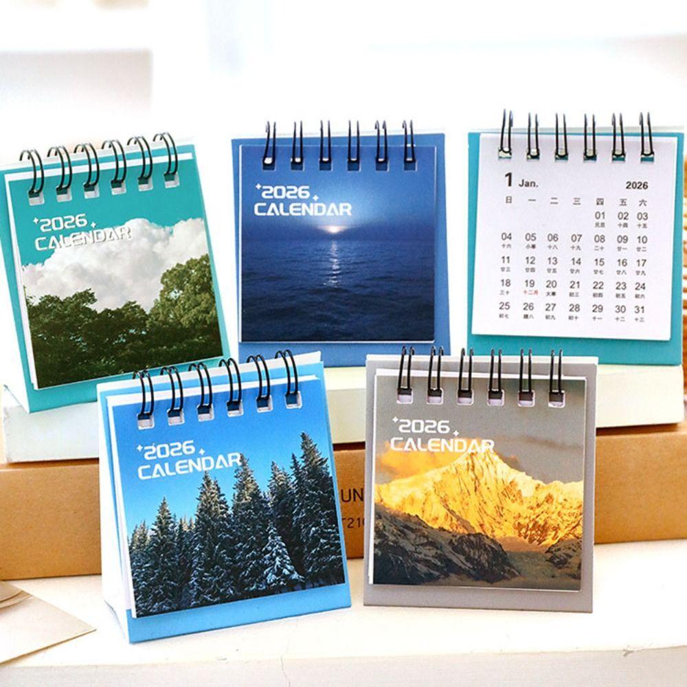 Creative 2026 Desk Calendar To Do List Landscape Schedule Planner Mini Calendar Home Decoration