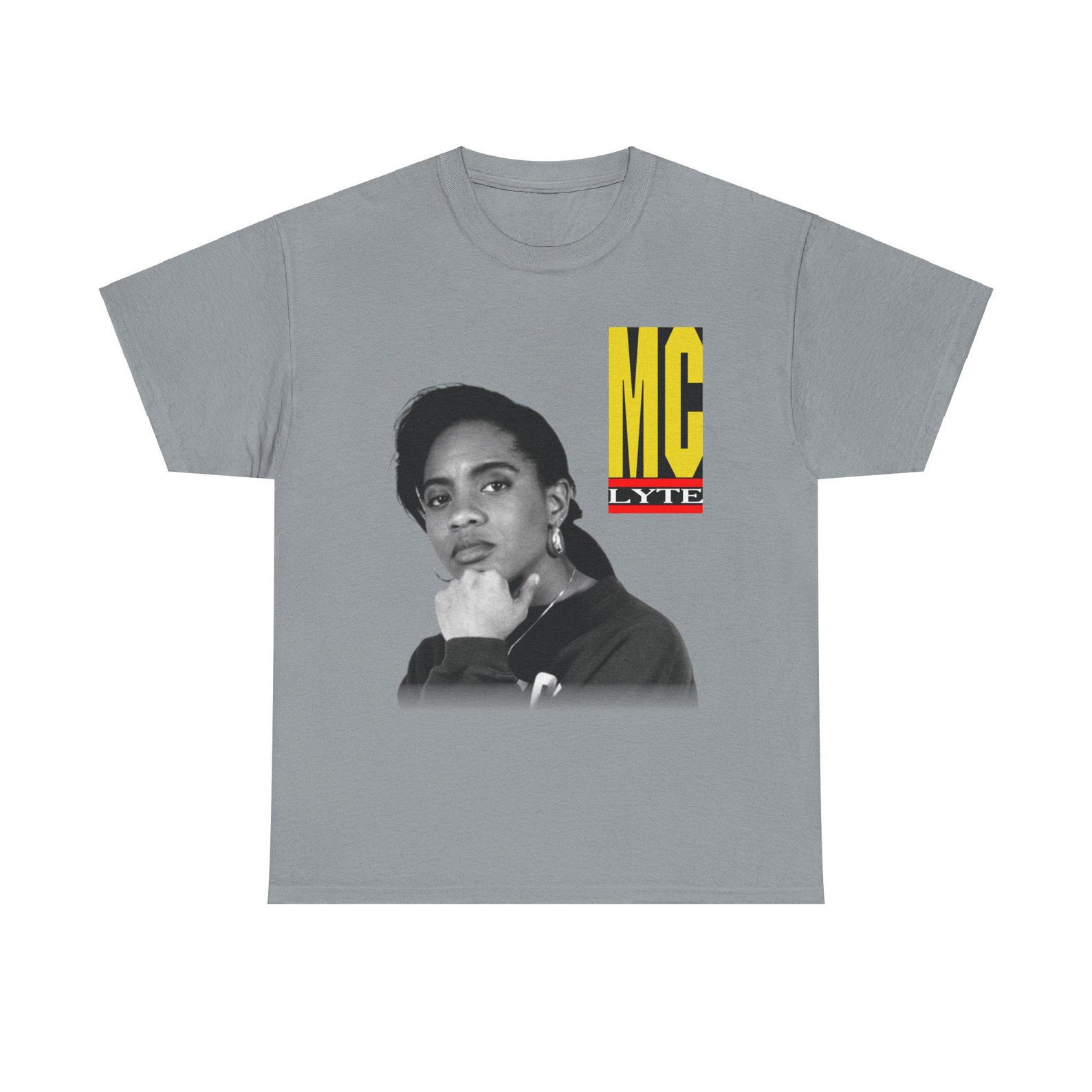 Vintage MC Lyte Unisex Heavy Cotton T-Shirt - Classic Hip Hop Legend Apparel for Music Lovers S