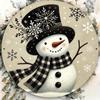 Snowman Christmas Sign. 7.8" Round Aluminum, Waterproof Decor for Home, Office or Coffee Shop.