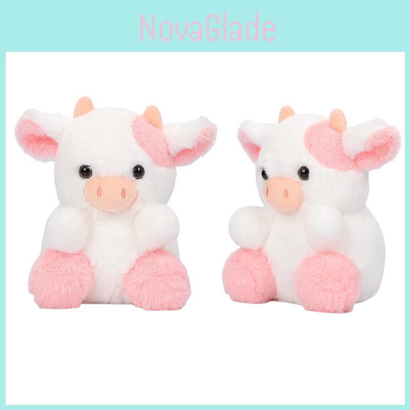 Belle Strawberry Cow Plush Toy Adorable Pink Cow Stuffed Animal
