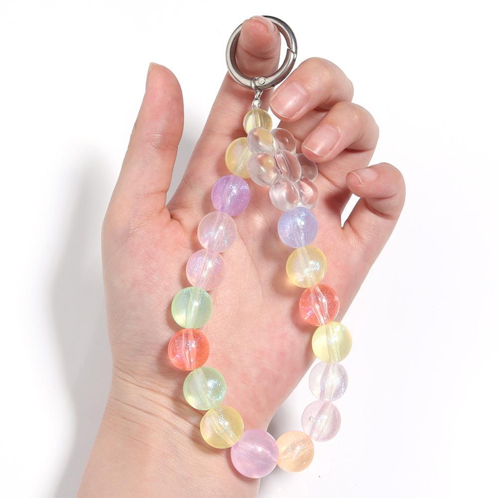 8 10 14 16mm Acrylic Plated Colored Beads Transparent Loose Spacer Round Beads DIY Exquisite Bracelet Phone Chains Accessories
