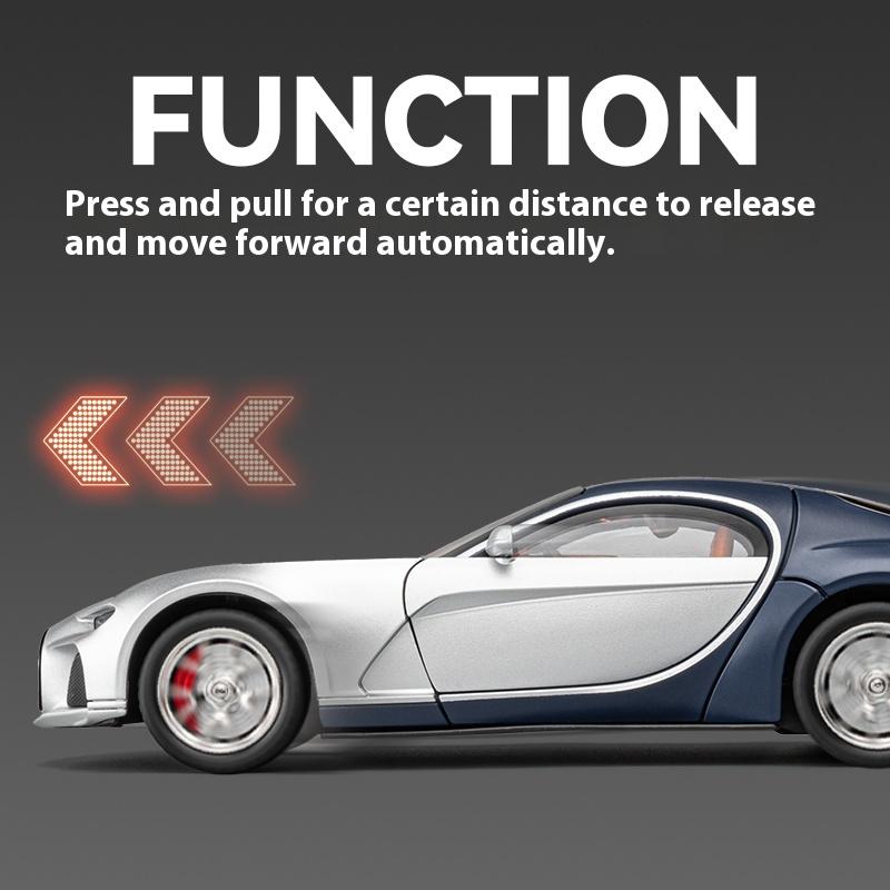 1/24 Bugatti Atlantic Luxus-Sportwagen Legierungsmodell, Simulierter Ton und Licht, Bemalte Innenausstattung, Restaurierte Details, Schreibtisch-Dekorationen