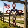 Metal Pendant for Independence Day, 250th Anniversary American Flag Rustic Horseshoe Hanging Decoration, USA Wall Decor Porch Hanging Patriotic Gifts