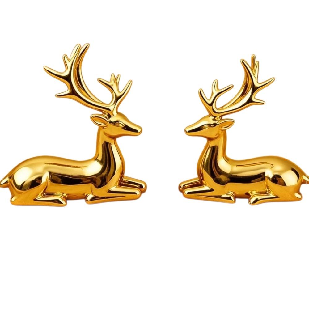 Sitting/Standing Position Deer Desktop Ornament Creative Christmas Deer Statue Office Desktop