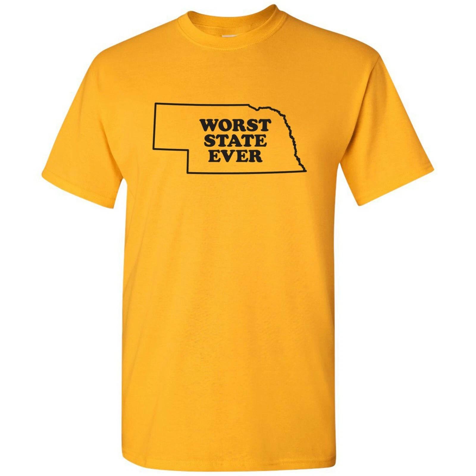 

Nebraska Worst State Ever - Hometown Sports Team T-Shirt - Gold M