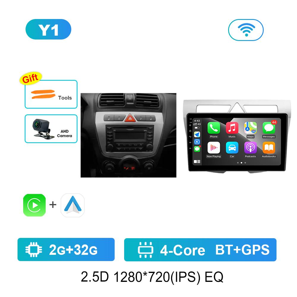 Video Multimedia Player Android Auto 4G Carplay WiFi 9 '' for Kia Morning Picanto 2007 - 2011 WiFi QLED IPS Screen 4G Bluetooth