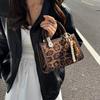 Leopard Print Hand Carry Small Bag Women's New Commuter Women's Bag Autumn and Winter Advanced Sense Single Shoulder Crossbody Small Square Bag