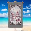 Christmas Printed Beach Towel Soft Quick Dry For Indoor Outdoor Home Use Holiday Gift