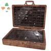Rock Collection Box for Kids Wooden Storage Suitcase with 33 PCS Stone Educational Science Kits