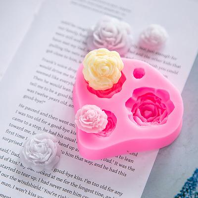 Moule en silicone à quatre roses, moule en résine, décoration de gâteau au chocolat, fondant, moule de cuisson, fabrication de bijoux, outil de dessert, cuisine domestique