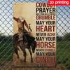 Vintage Cowboy Prayer Metal Sign Cm X Cm Durable Iron Wall Art Rustic Home Bar Decor with Cowboy and Horse S