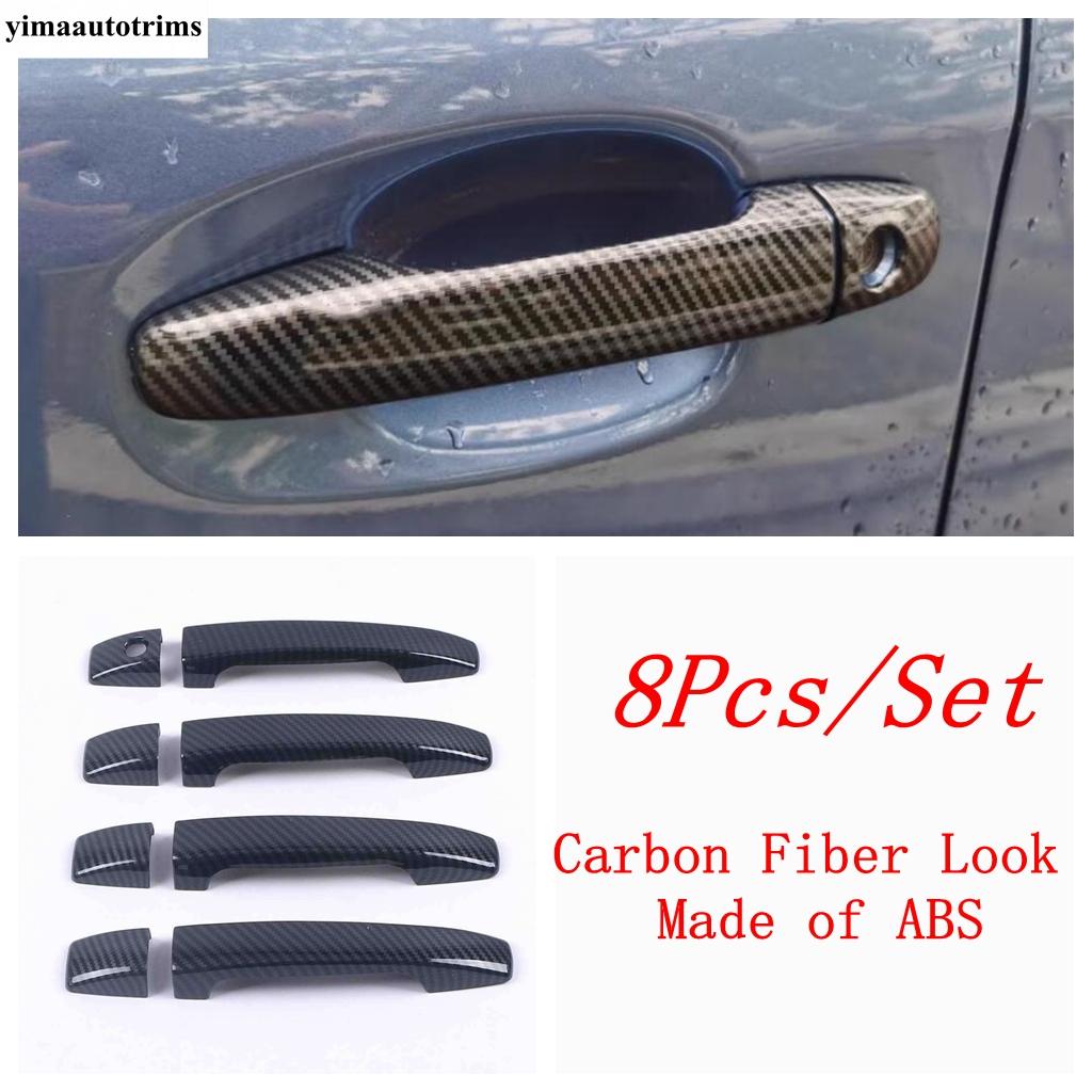 For Subaru Forester SH 2008 2009 2010 2011 2012 ABS Chrome Carbon Fiber Black Door Handle Cover Trims Car Styling Accessories