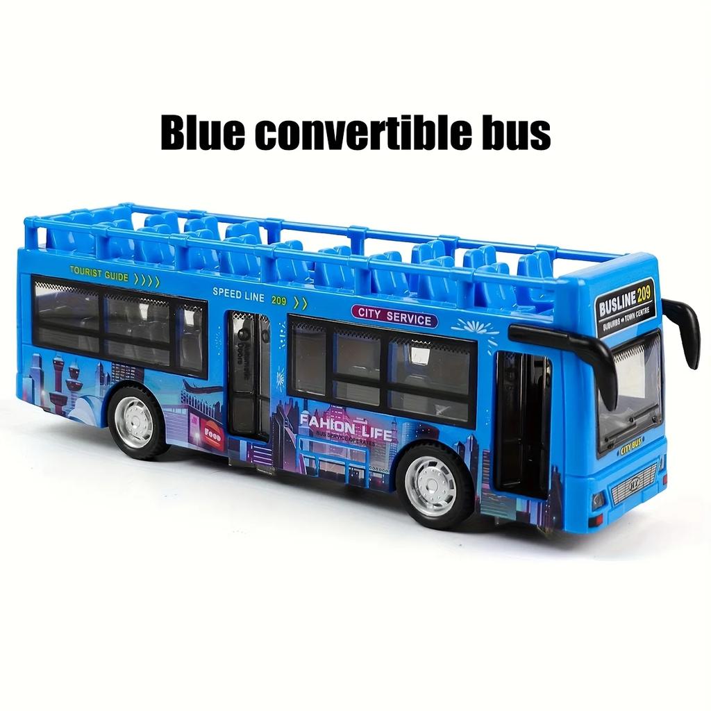 15CM Alloy Simulation Bus Car Model Children's Toy Pull Back Bus Inertia City Car Early Education Toy for Boy Girl Birthday Gift