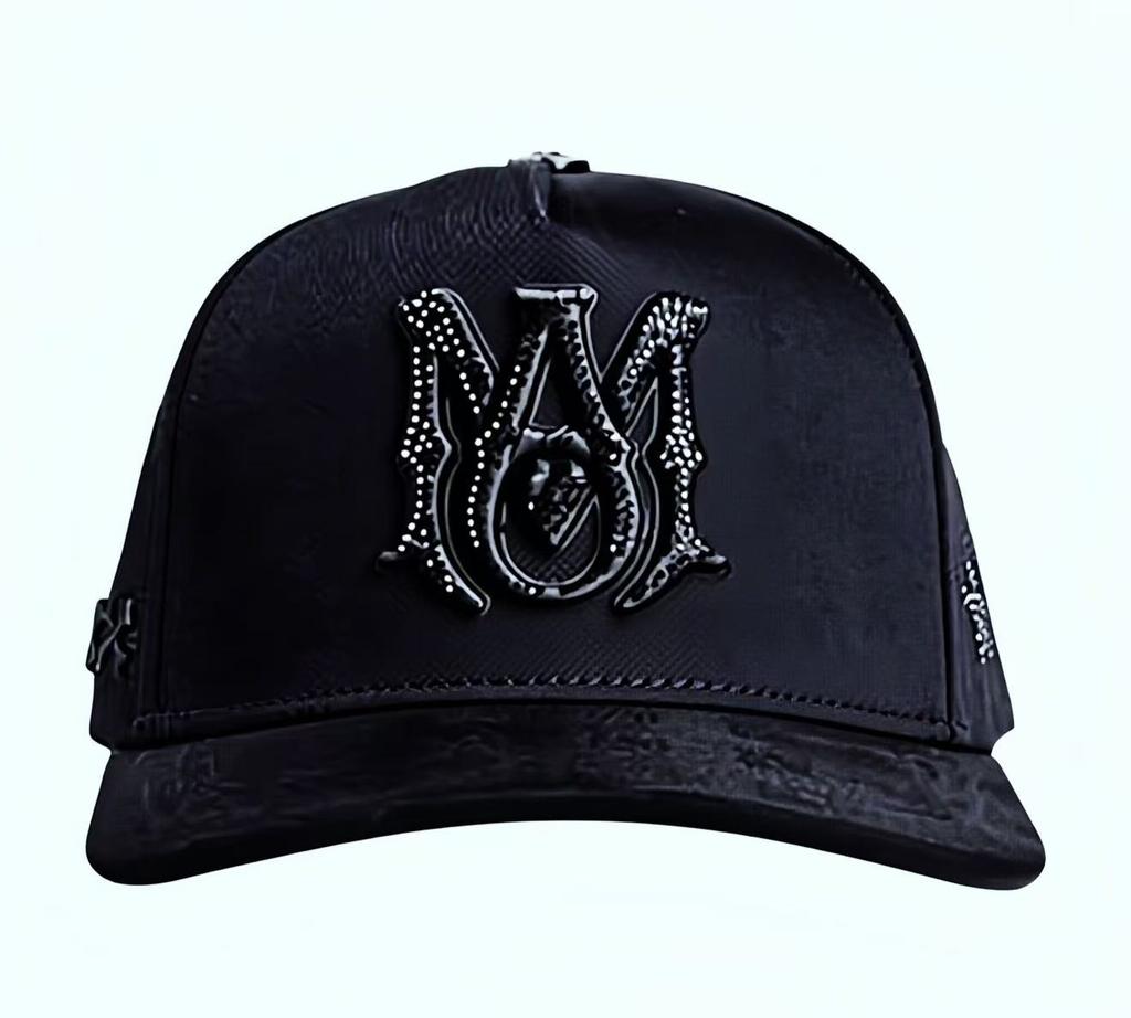 Custom Rhinestone Satin Silk Lined 5panels 3d Embroidery Baseball Hat Custom logo Suede Caps Gorras Xcap Viacrucis Black Cap