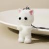 Cute Flocking Keychain Animals Cartoon Cats Bag Hanging Decoration Pendant Resin Dolls Pendant