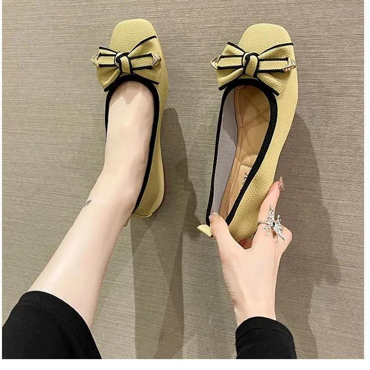 Fashion Woman Flats Grace Anti-slip Leather Casual Elegant Party With Bow High Quality Fashion Beau Today On Promotion Shoes for Women