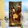 Masha Bear Customize Your Name Beach Towel Super Soft & Absorbent Suitable for Swimming Gym Camping Yoga Vacation