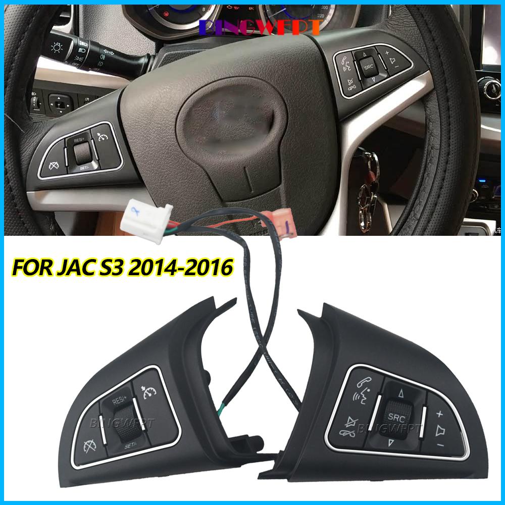 Car Steering Wheel Buttons Bluetooth Phone Cruise Control Remote Control Button Music Button For JAC S3 2014 2015 2016