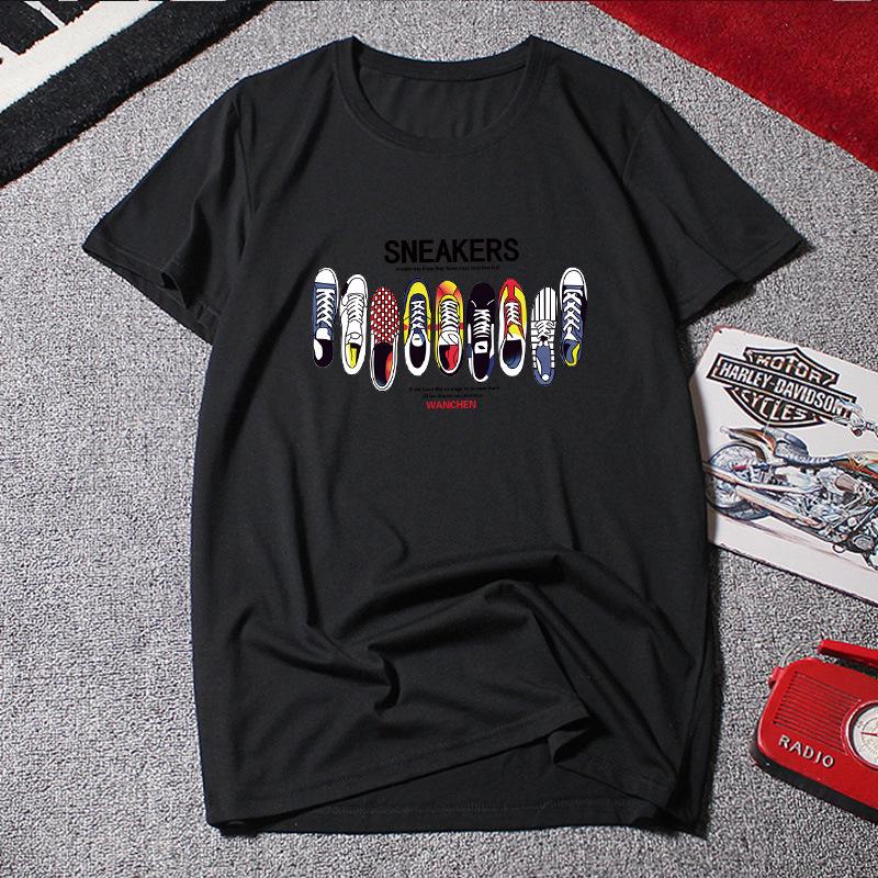 Cotton T-Shirts Summer Short Sleeved T-shirt Men's Round Neck Top Half Sleeved T-shirt Loose T-shirt