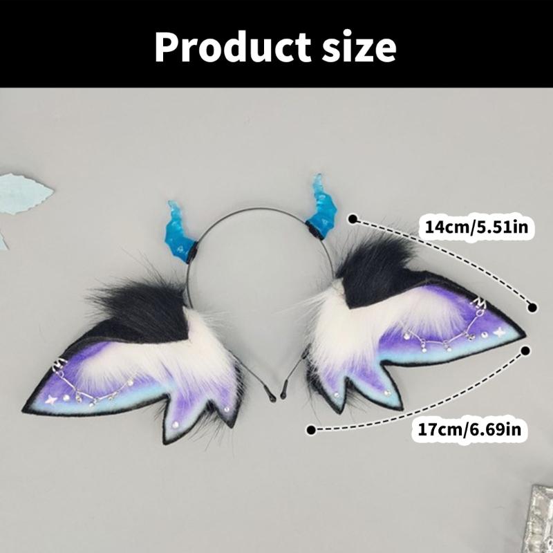 Cosplay Animal Ears Headband for Halloween Party and Role Playing Event Fashion Hair Accesories with Adjustable Fit