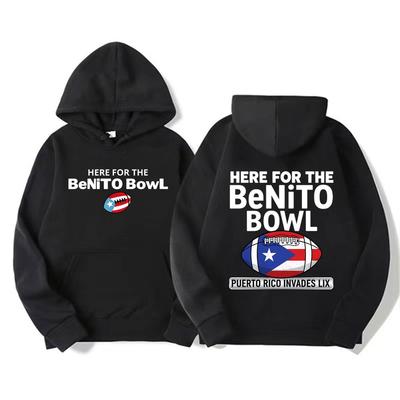 Here for The Benito Bowl Puerto Rico Flag Bad Bunny Hoodies Men's Clothing Fashion Hip Hop Hoodie Oversized Hot Sale Sweatshirts