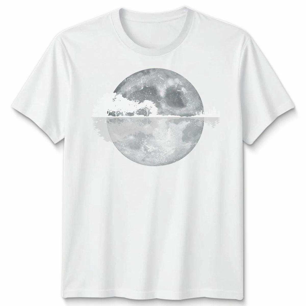 Лунная Городская Пейзажная Графическая Футболка Унисекс XL