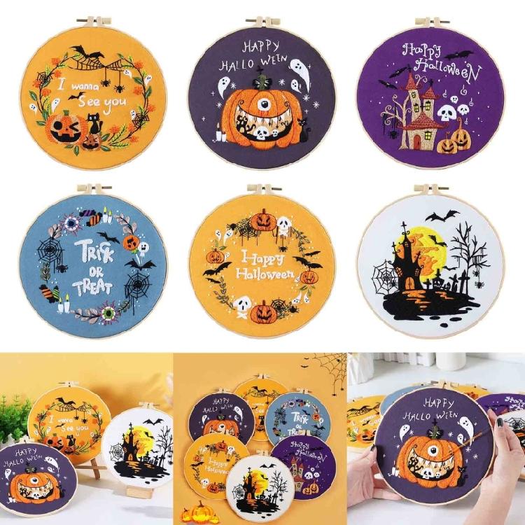 Embroidery Stitches Practice Embroidery Kits for Beginner with Halloween Pattern