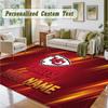 Crystal Velvet Square Rug Custom NameKansas City Chiefs Pattern Non Slip Home Floor Decor Rug