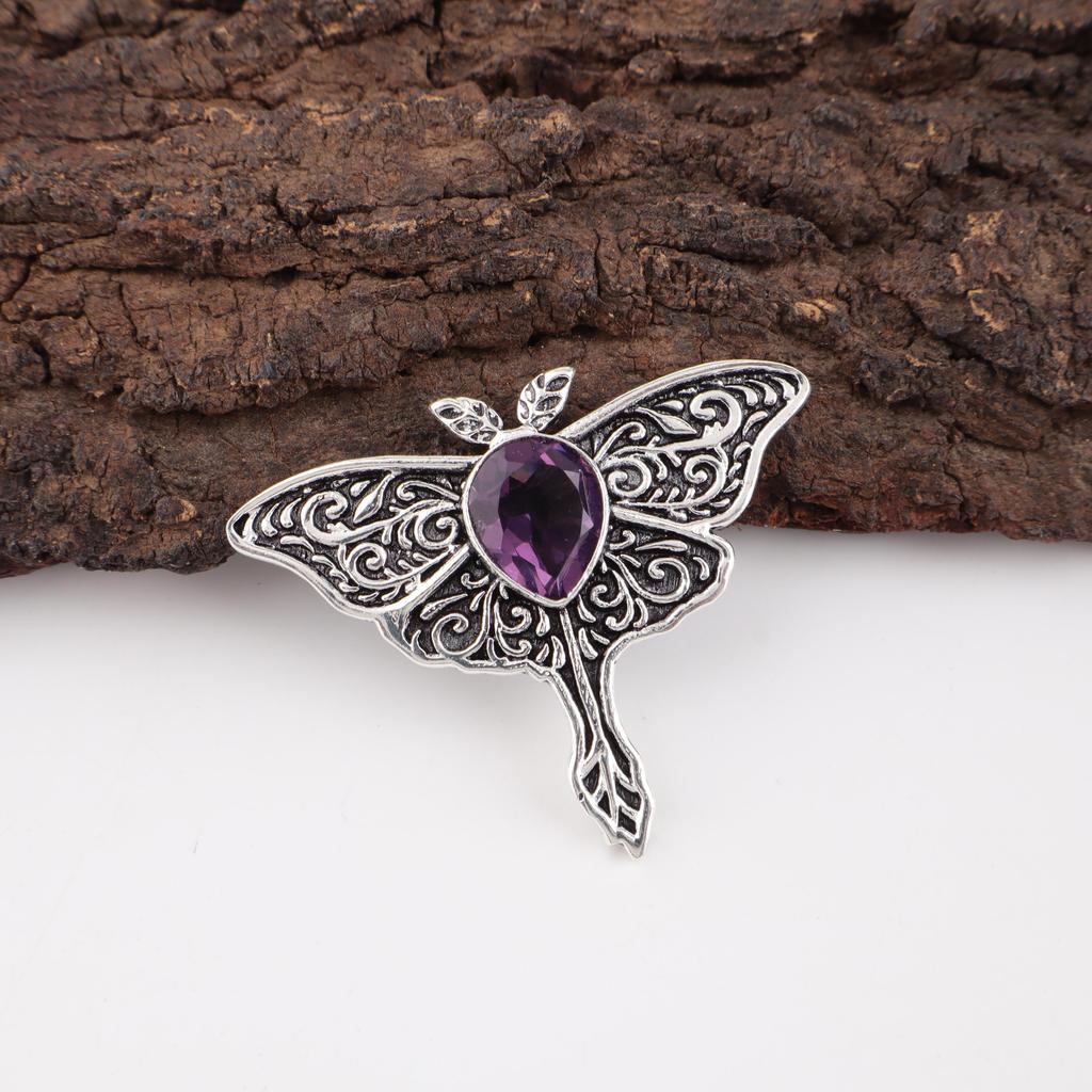Amethyst Pendant Gemstone Jewelry, 925 Solid Sterling Silver Pendant, Gift For Women Handmade Pendant