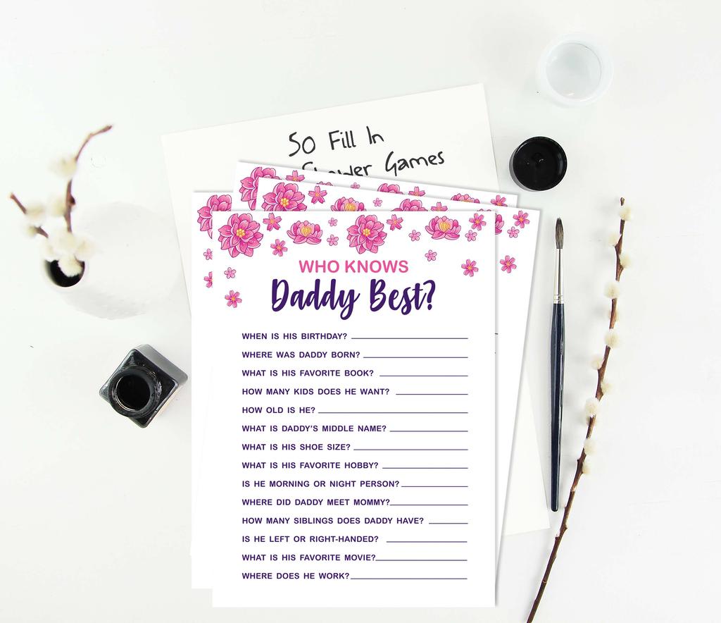 Inkdotpot Baby Shower Game Set Of 50 BabyA  AlphabetA  ABCA  Game Unicorn Floral Party