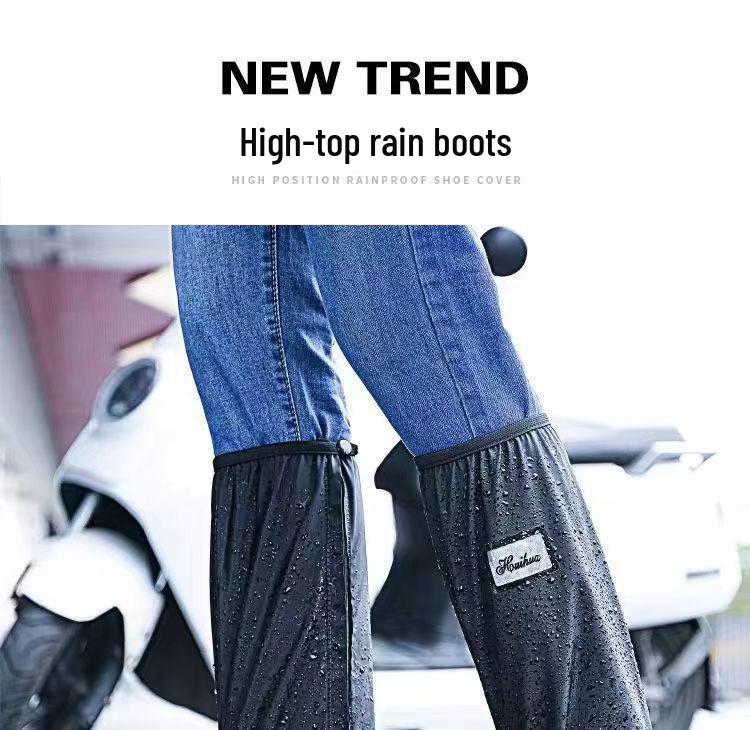 Men's & Women's Waterproof Non-Slip High-Top Overshoes: Sandproof, Snowproof, Wear-Resistant Boot Covers for Outdoor Cycling & Rainy Days