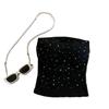 Sleek Summer Bandeau Top with Chest Pads - Anti-Slip, Pure Desire, Wrap Style
