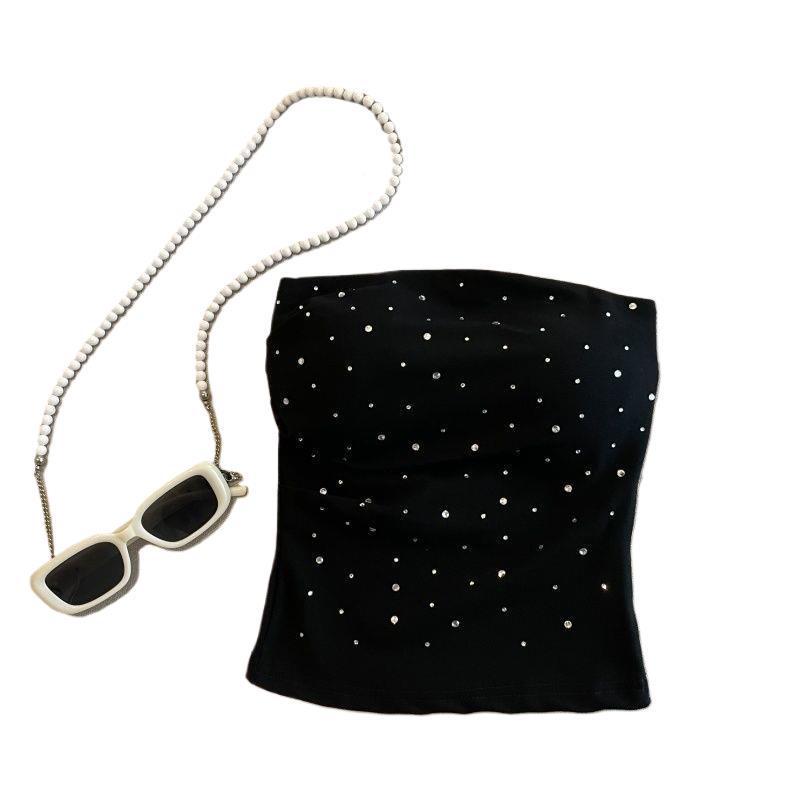 Sleek Summer Bandeau Top with Chest Pads - Anti-Slip, Pure Desire, Wrap Style