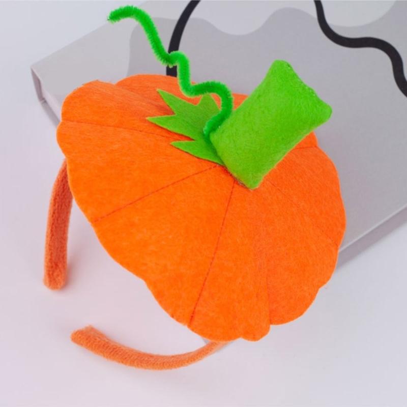 2Pcs Halloween Pumpkin Dress up Kits Includes Pumpkin Hairband Skirt
