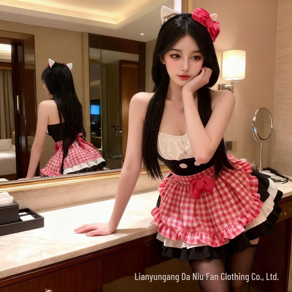 Cute Kitty Cat Maid Cosplay Uniform Set - Popular on Xiaohongshu and Douyin.