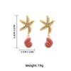 Beach Style Starfish Conch Shell Earrings Women Zinc Alloy Resin Fashion Statement Jewelry