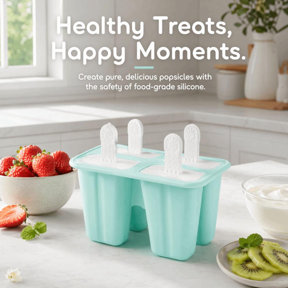 Mint Green Ice Cream Mould Reusable Popsicle Mold Durable Ice Cream Mold Hot Summer