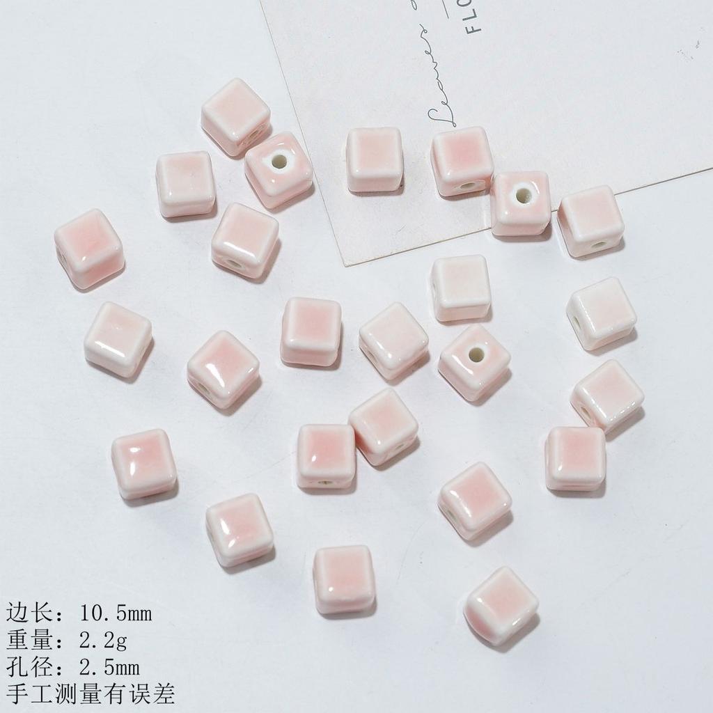 10Mm large square loose bead accessories ceramic necklace bracelet beaded material handmade creative DIY