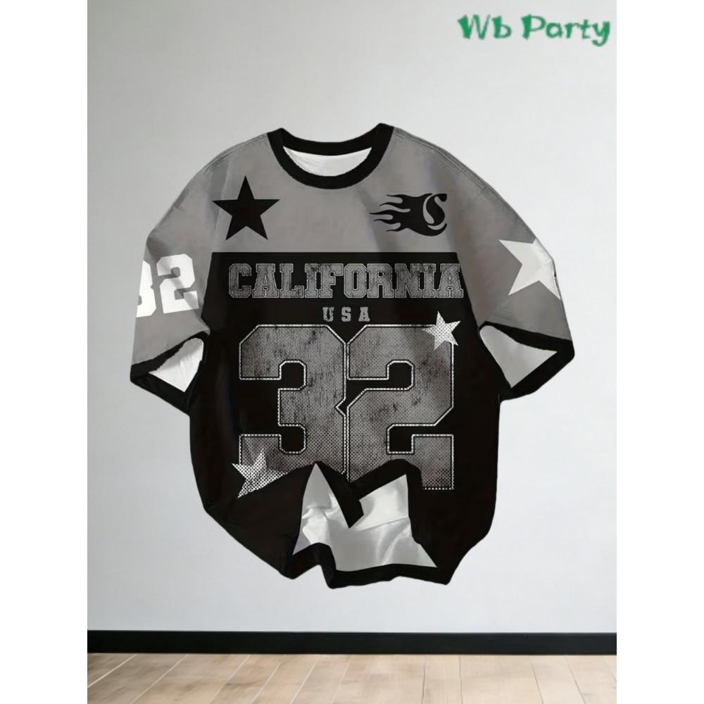 Men's T-shirt with digital street print pattern