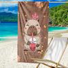 1pc Capybara & Capybara Drinking Tea Cartoon Capybara Design Towel - Soft Microfiber Bath Sheet Suitable for Beach, Pool, Gym