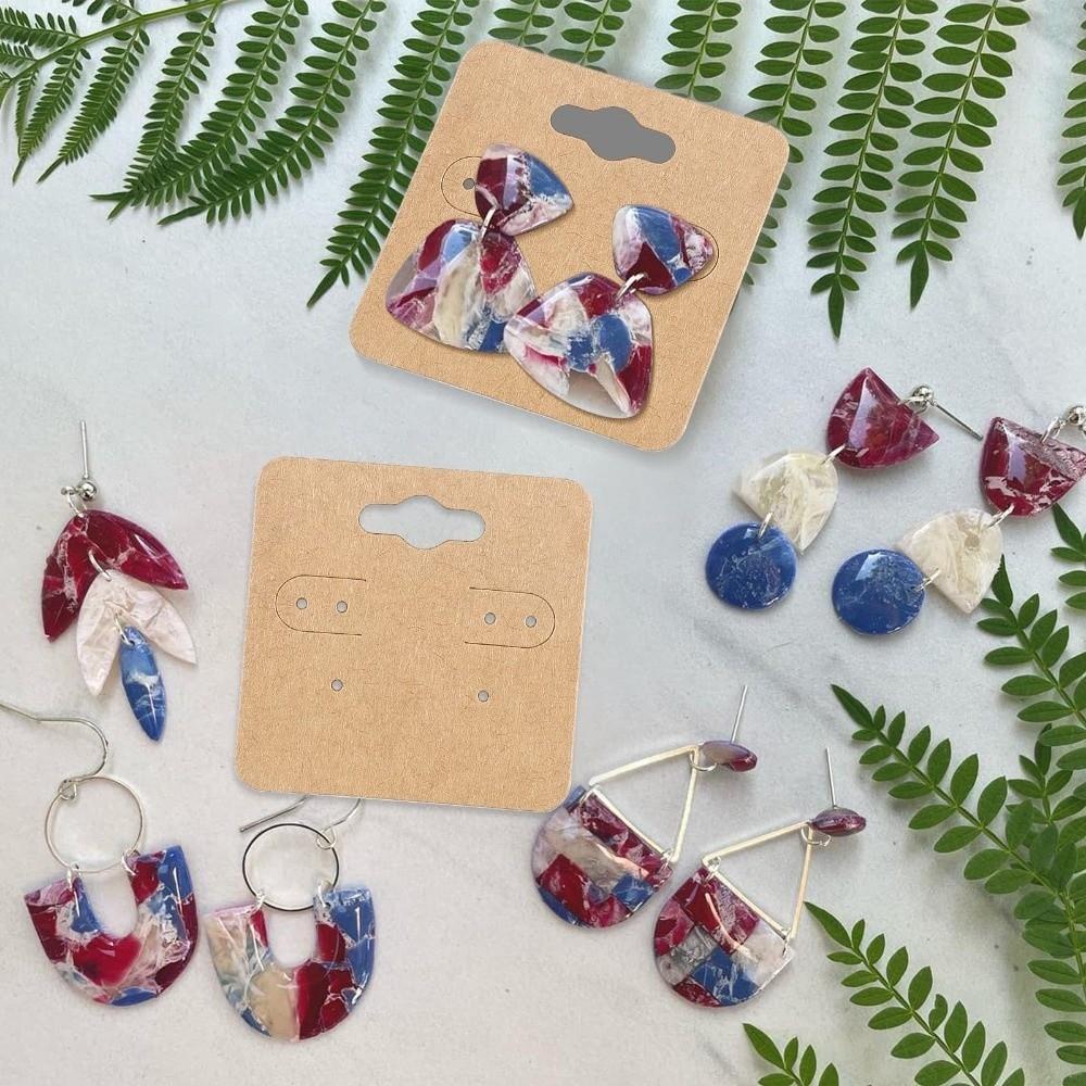100 Pieces Jewelry Tag Earring Packaging Cards with Holder Holes Kraft Paper Card Retail Packaging