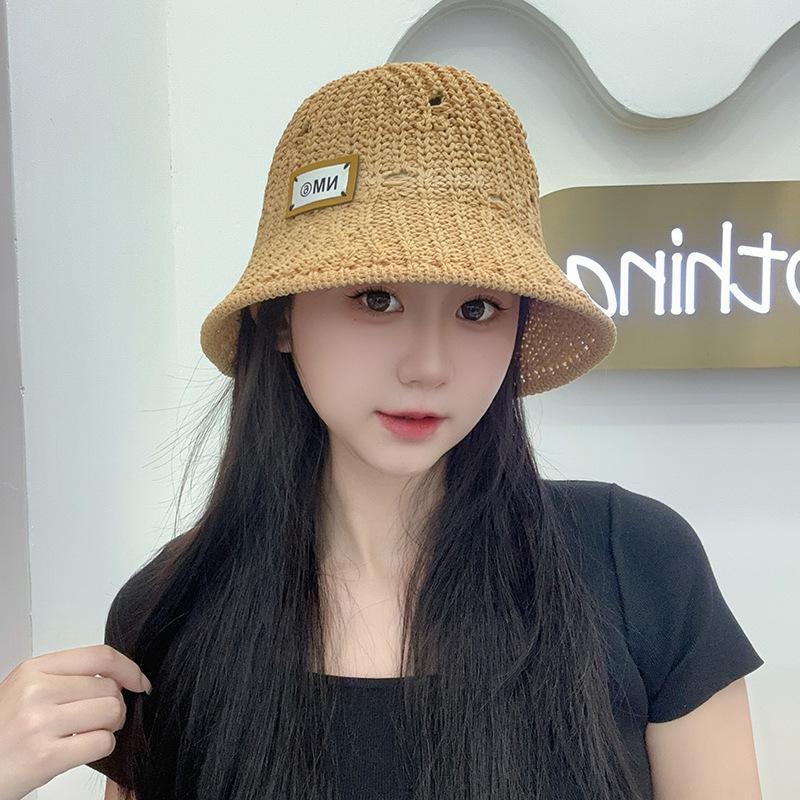 Seaside Beach Hat Lace Straw Hat Children Summer Visor Breathable Sunscreen Bucket Hat Vacation Style Straw Hat