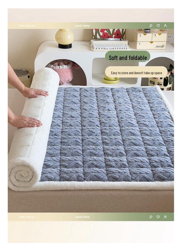 Winter Velvet Mattress Topper: Thick, Warm, Thin Pad for Single Student Dorms