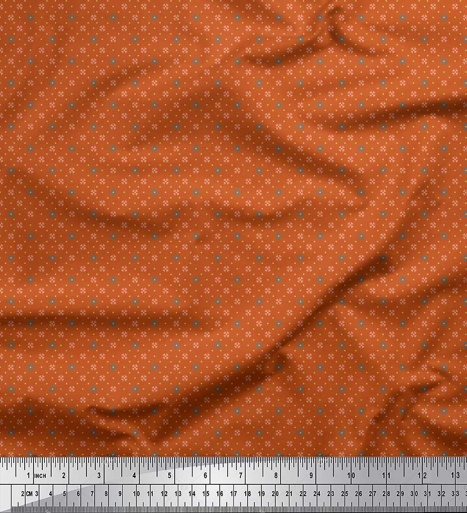 

Тканина для рукоділля Soimoi Japan Crepe Satin Dot & Heart дрібно принтована на метри 42 дюйми 42 Inch Wide - Poly Crepe коричневий