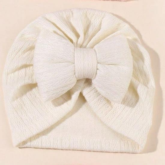 Spring & Autumn Baby Hat and Sock Set with Bow - Newborn Turban and Headband Style