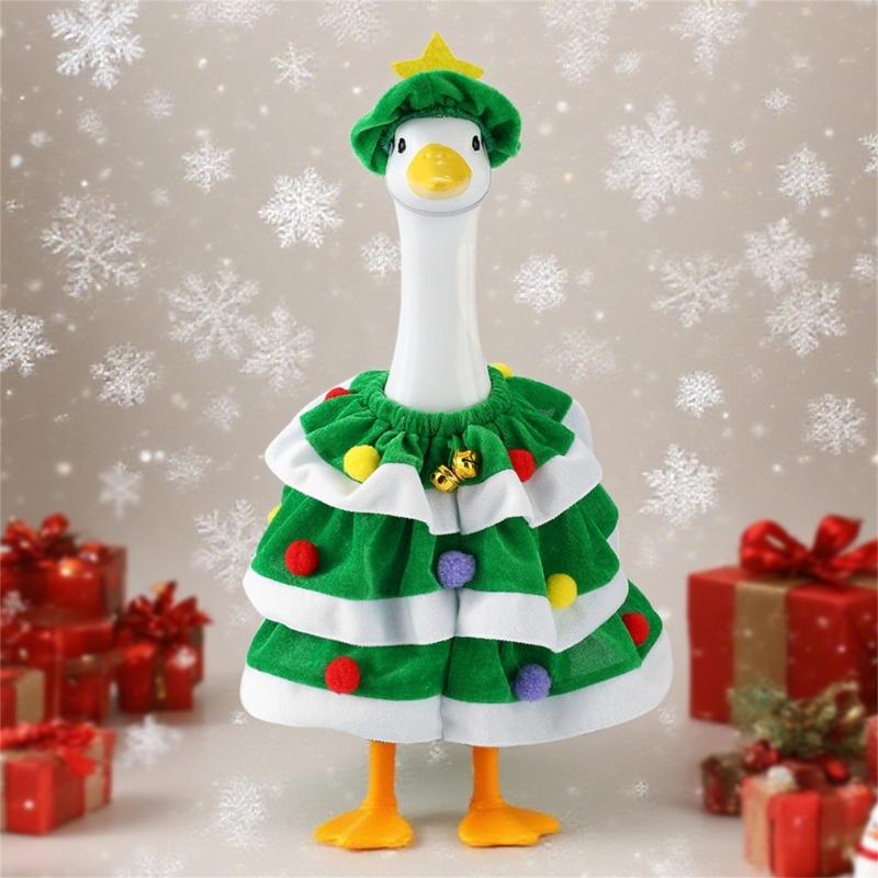 Easy Setup Holiday Gooses Outfit Decors For Porch And Garden Durability Polyester Christmas Party Display Accessories