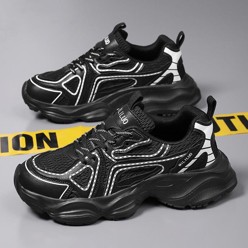 

Kuaishou Douyin hot-selling sports shoes summer transparent heightening platform dad shoes European and American trendy shoes sneakers 44 чёрный