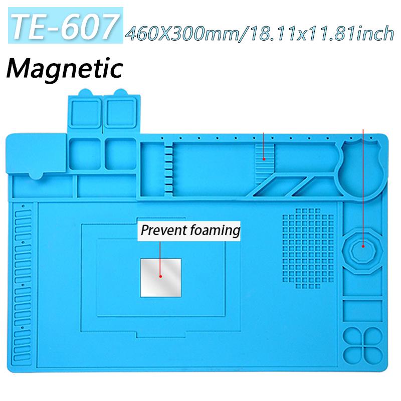 Magnetic Mat Silicone Work Mat Soldering Station Mat Heat Resistant 932°F Anti-Static for Electronic Phone Laptop Watch Repair