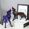 Geometric Wolf Sculpture Resin Animal Figurine for Modern Home and Office Decoration Unique Animal Figure